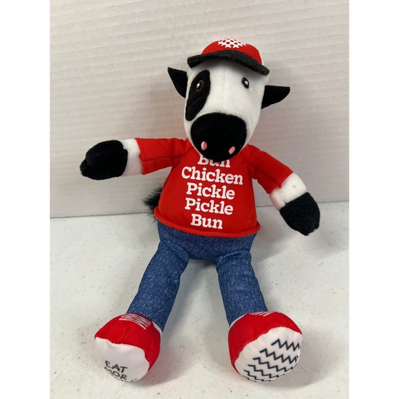 Chick-Fil-A Other - Chick-fil-A Plush Cow Bun Chicken Pickle Pickle Bun Red Shirt Hat 9 Inch